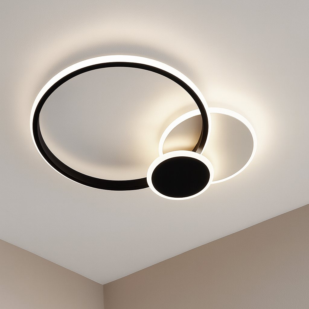 Кругла світлодіодна Led люстра до 15 м² чорно-біла 80W (Z212-1 BLACK)