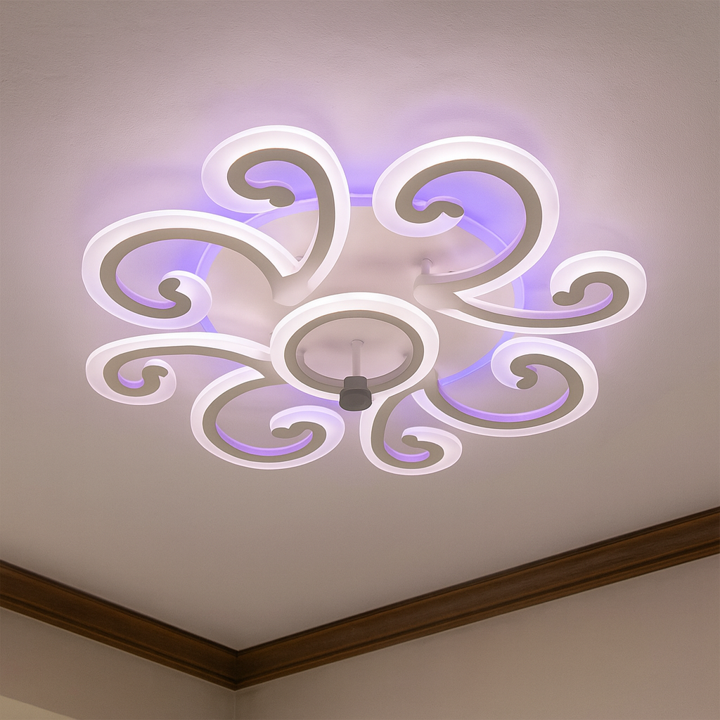 Люстра Led до 18 м² з пульта 3 режими 90 Вт (2452/4+1WH)