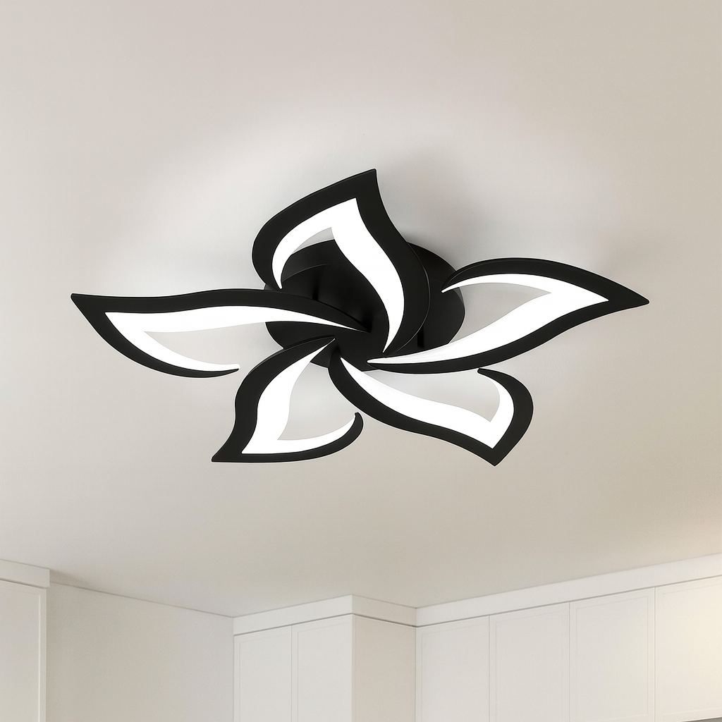 Світлодіодна Led люстра Лотос до 15м² із пультом чорний корпус ELLA 50W (10594)