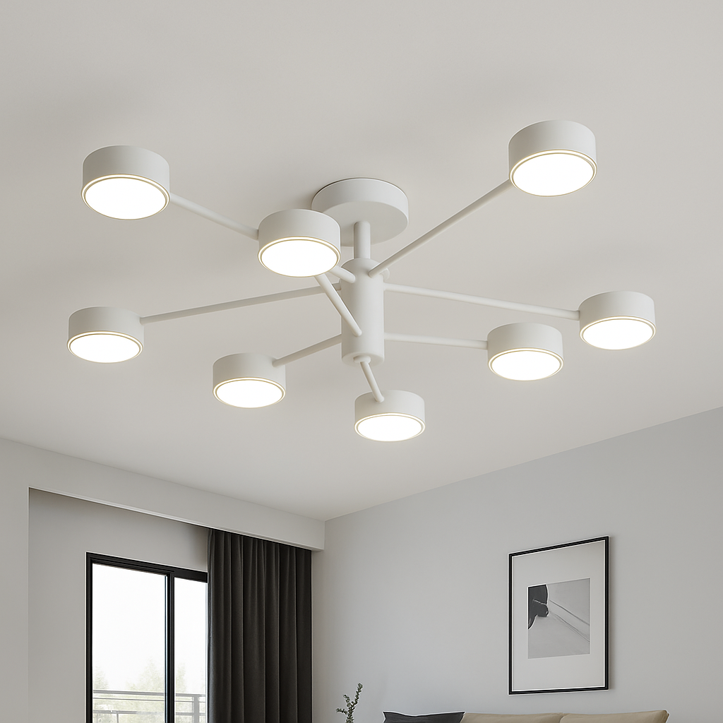 Сучасна люстра на 8 плафонів біла LUMINARIA RAY 8xGX53 (4+4) WHITE