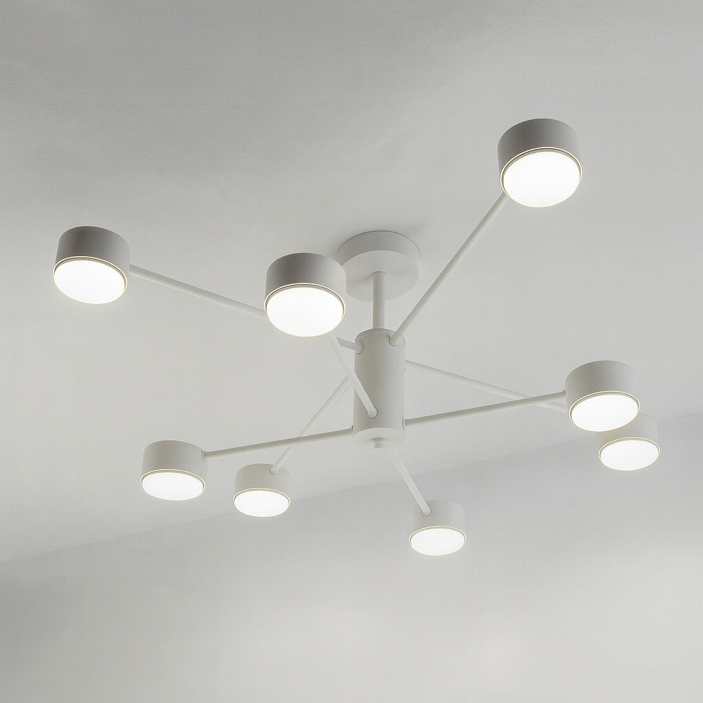 Сучасна люстра на 8 плафонів біла LUMINARIA RAY 8xGX53 (4+4) WHITE