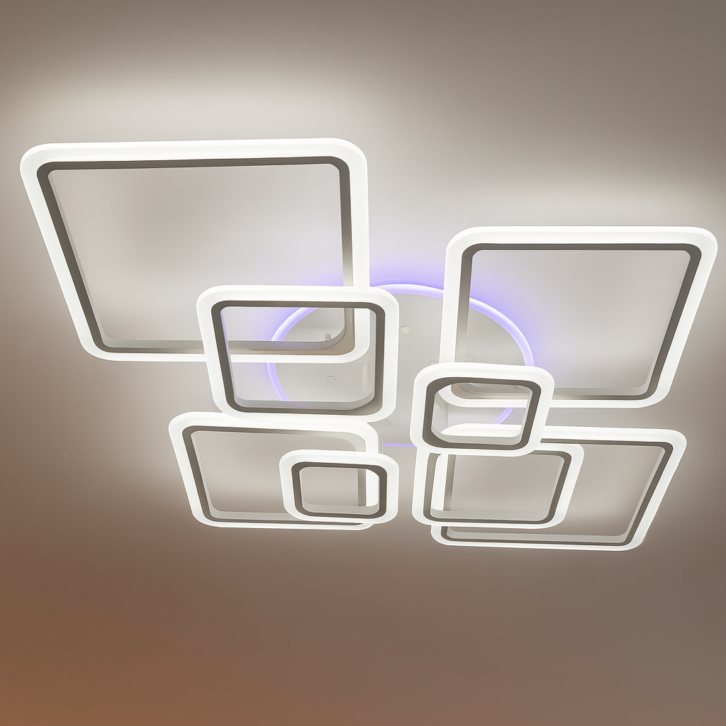 Сучасна LED люстра до 35-40 м² з пультом 235 W (A8160/8WH 3color)