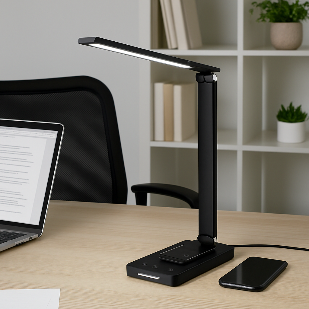 Настільна Led лампа 8W чорна Violux SLIM 450LM