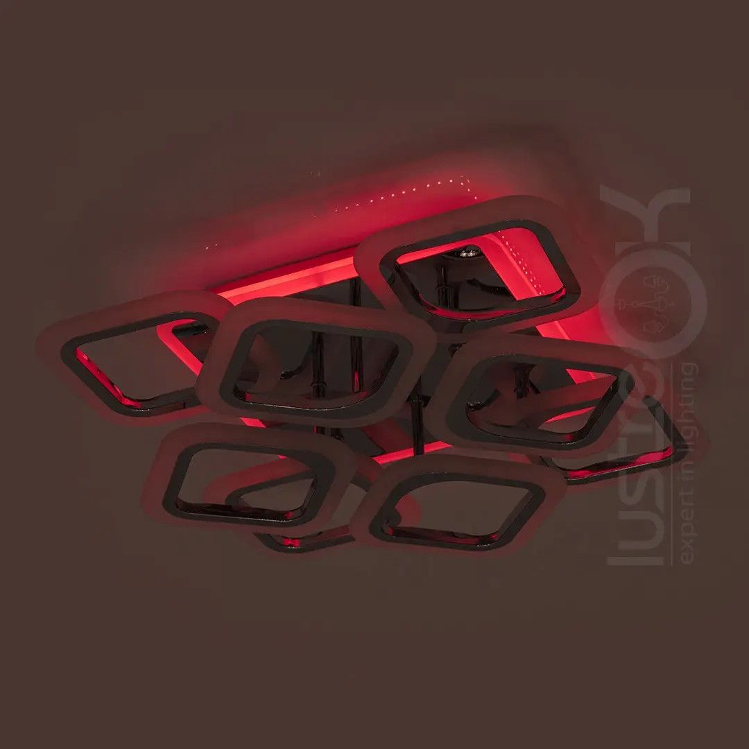 Квадратна Led люстра до 18м² з пультом 110W (AS8060/4+4HR)