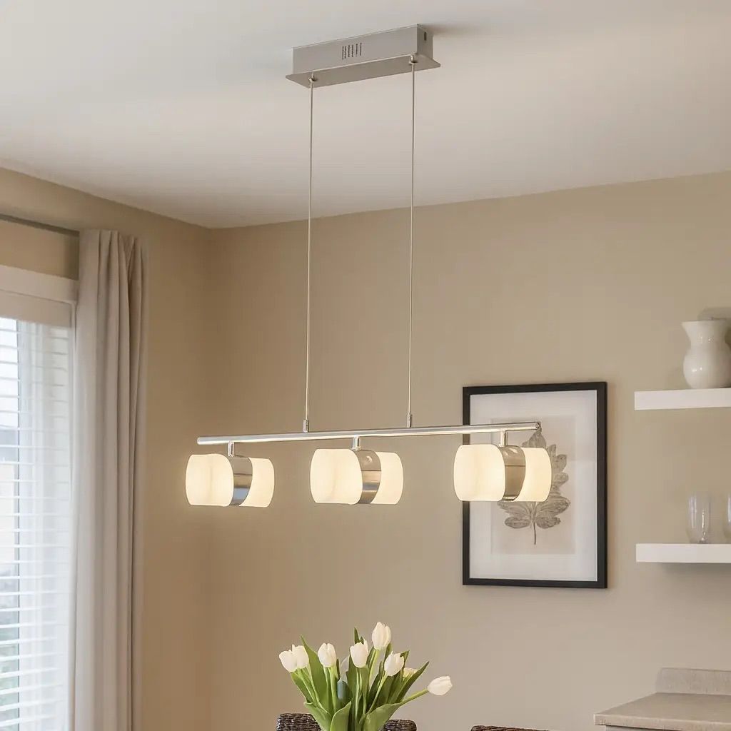 Сучасна світлодіодна LED люстра подовжена 60 см Linear Chrome Trio