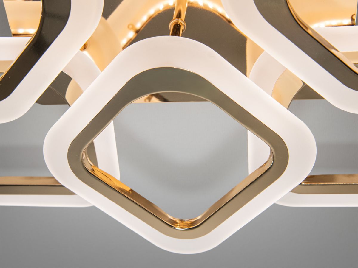 Стельова LED люстра до 18 м² з пультом 80W без підсвічування (AS8060/4+4G)