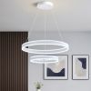 Підвісна LED люстра до 25м² два кільця 160 Вт в білому корпусі (Stella Double Ring White 160W)