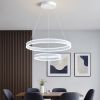 Підвісна LED люстра до 25м² два кільця 160 Вт в білому корпусі (Stella Double Ring White 160W)