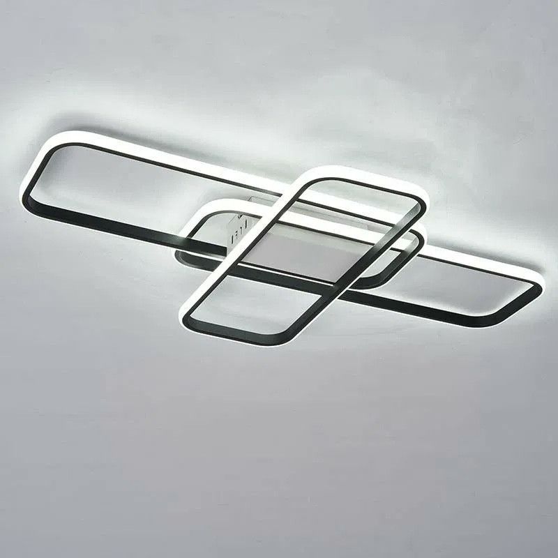 Led люстра 90 Вт із пультом до 18 м² чорно-біла (SVEN 90W 3SQ SMART)