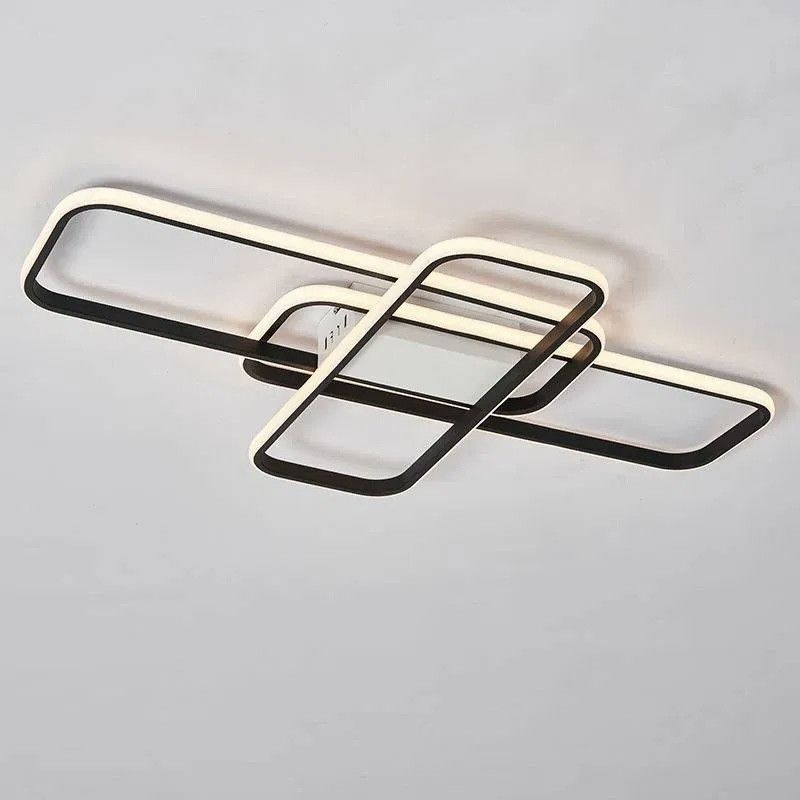 Led люстра 90 Вт із пультом до 18 м² чорно-біла (SVEN 90W 3SQ SMART)