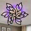 Світлодіодна Led-люстра до 20 м² з пультом на 9 пелюстків у чорному корпусі 140 Вт