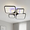 Стельова LED люстра до 18м² з пультом чорно-білий корпус RGB підсвічування