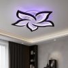 Led люстра до 18 м² з пультом і підсвічуванням Лотос чорна (8146/5 BK)
