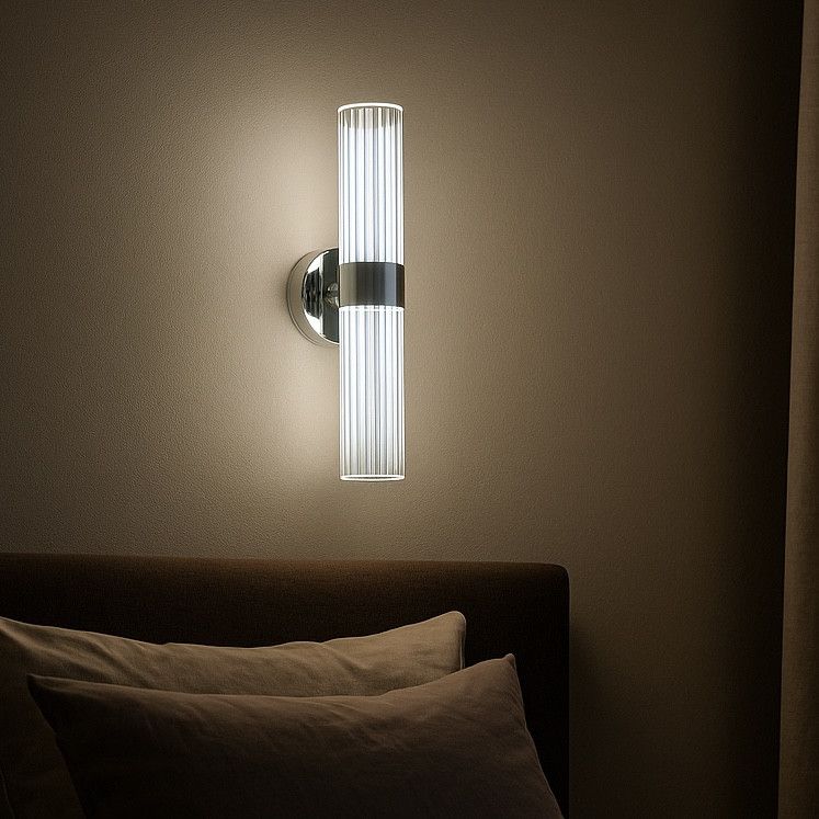 Елегантне хромована світлодіодне Led-Бра циліндричної форми Q2/2HR