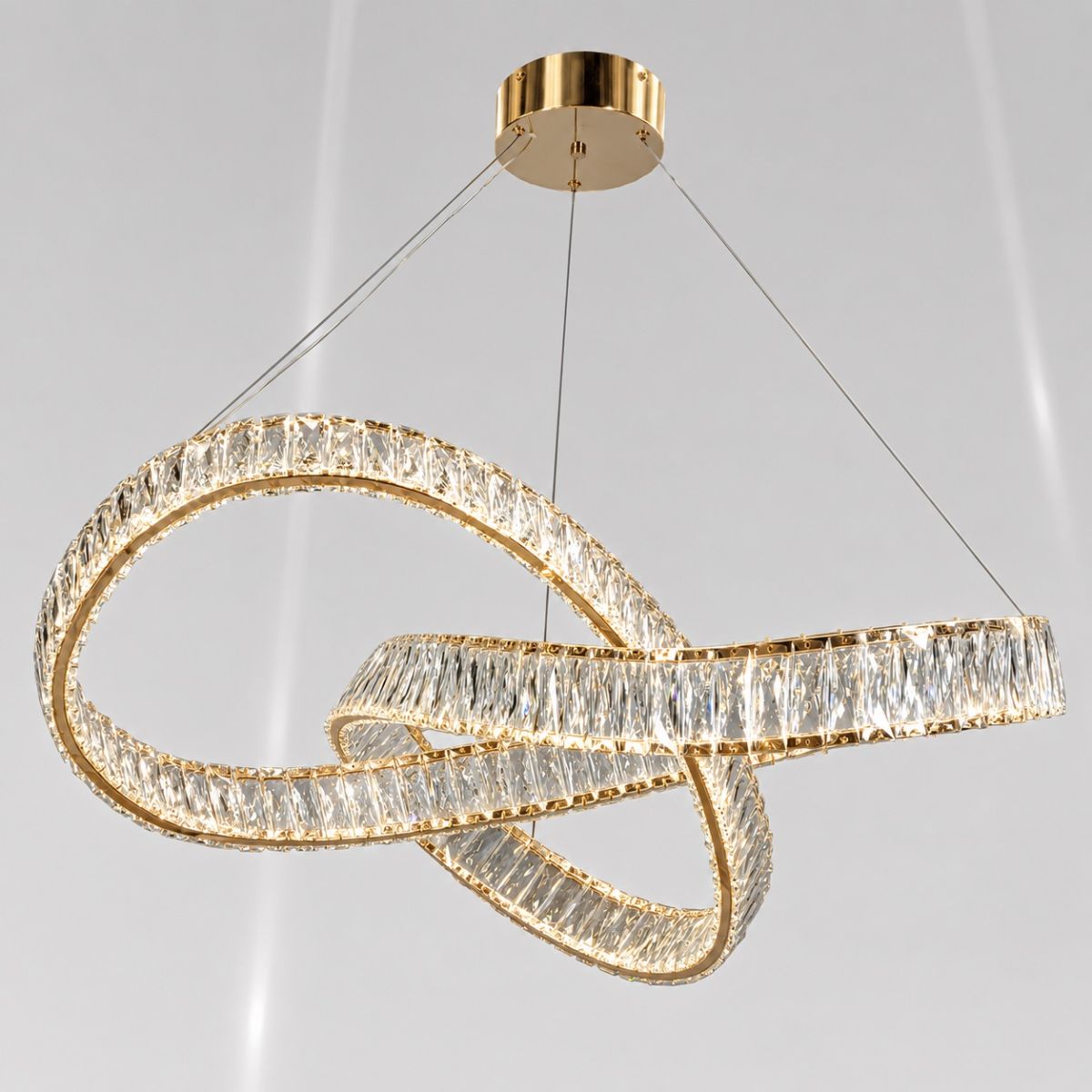 Кришталева Led люстра 80 см у золотому кольорі (536/800GD)