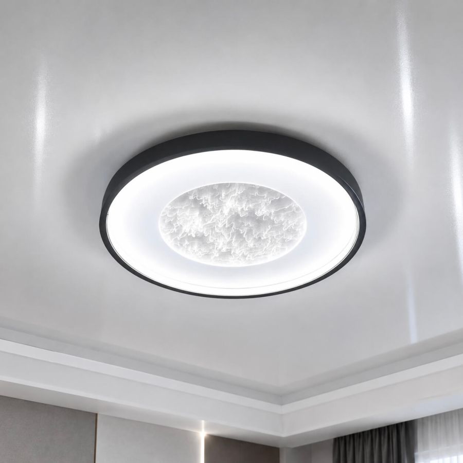 Світлодіодна Led люстра 100 Wt кругла до 20м² Marble (A3092-500 BK+WH)