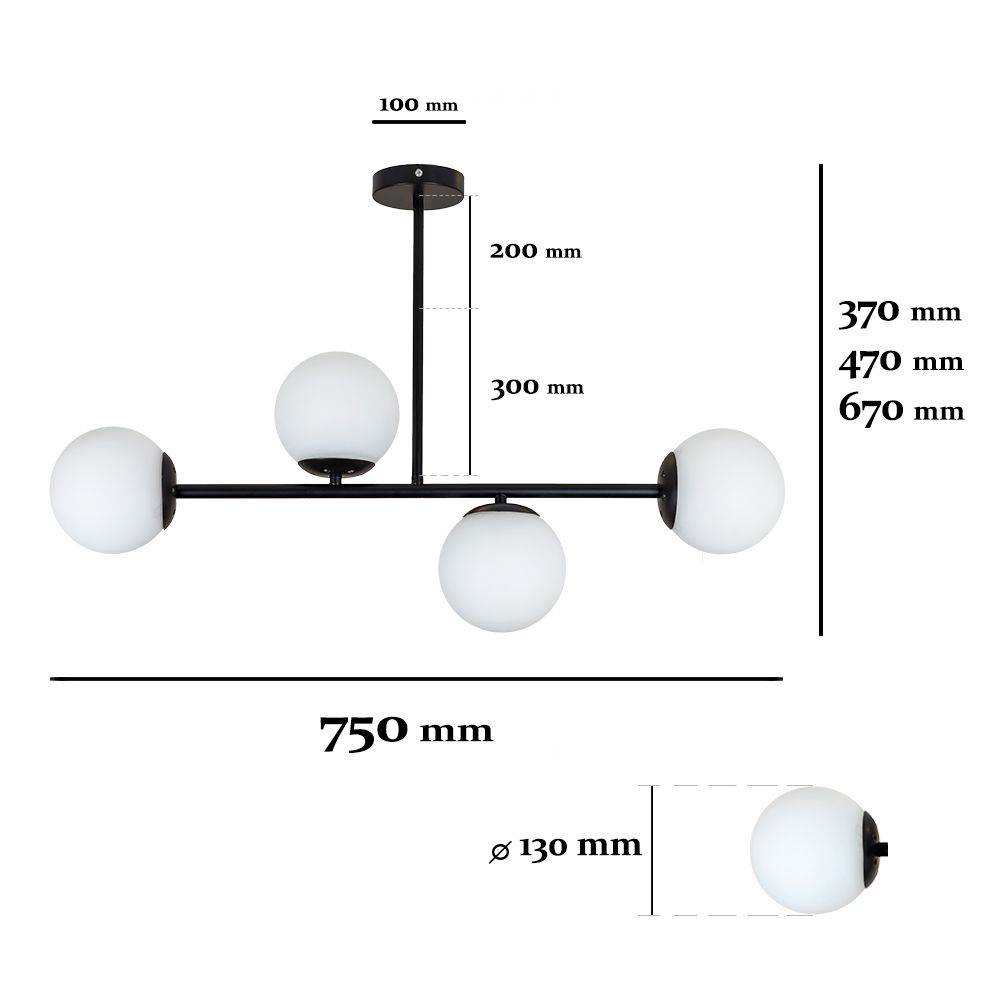 Люстра 7529825-4 BK+WH