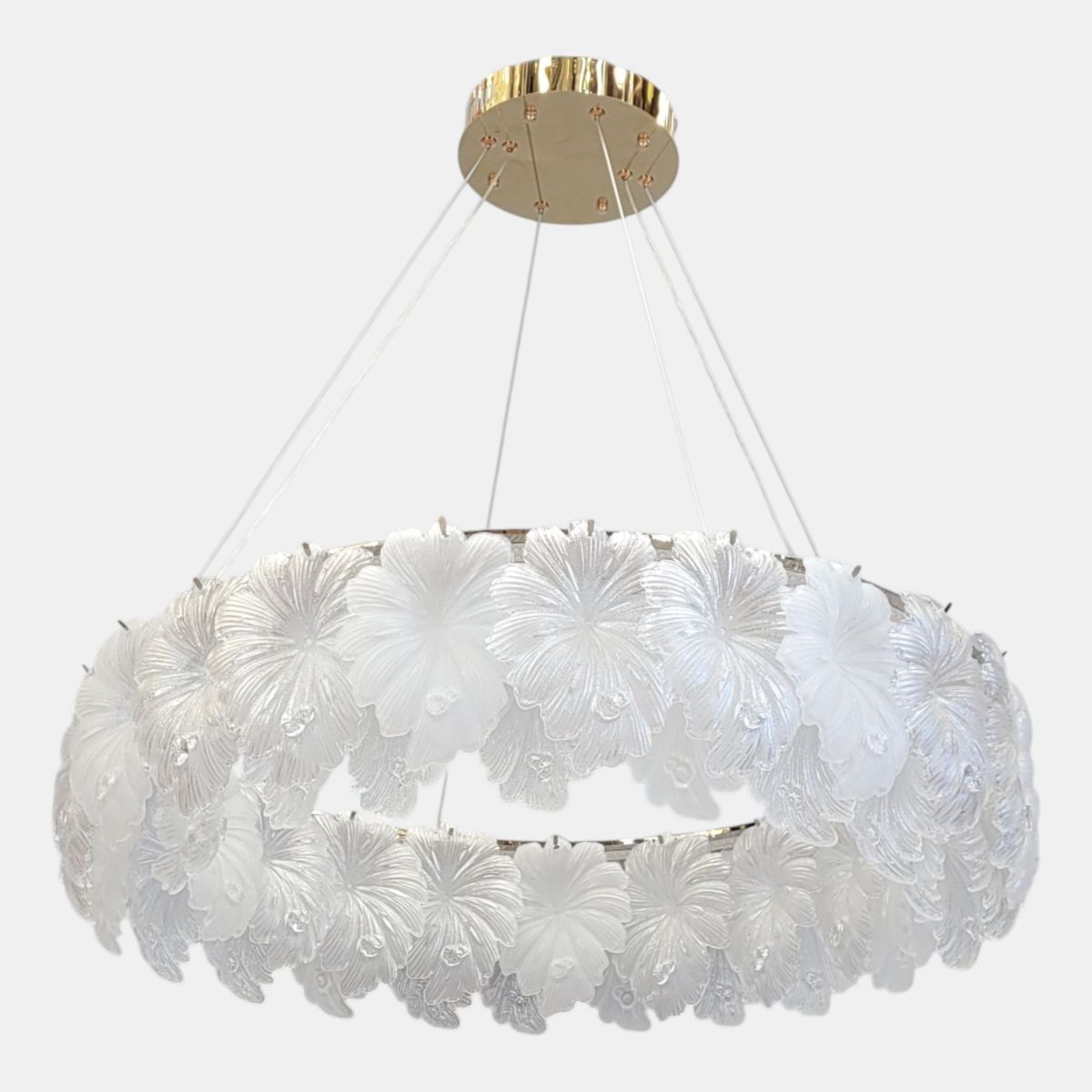 Підвісна класична LED-люстра 80 см у золотому корпусі 100W до 30 м² (7066-800GD)