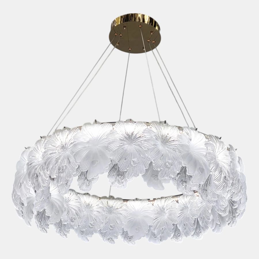 Підвісна класична LED-люстра 80 см у золотому корпусі 100W до 30 м² (7066-800GD)