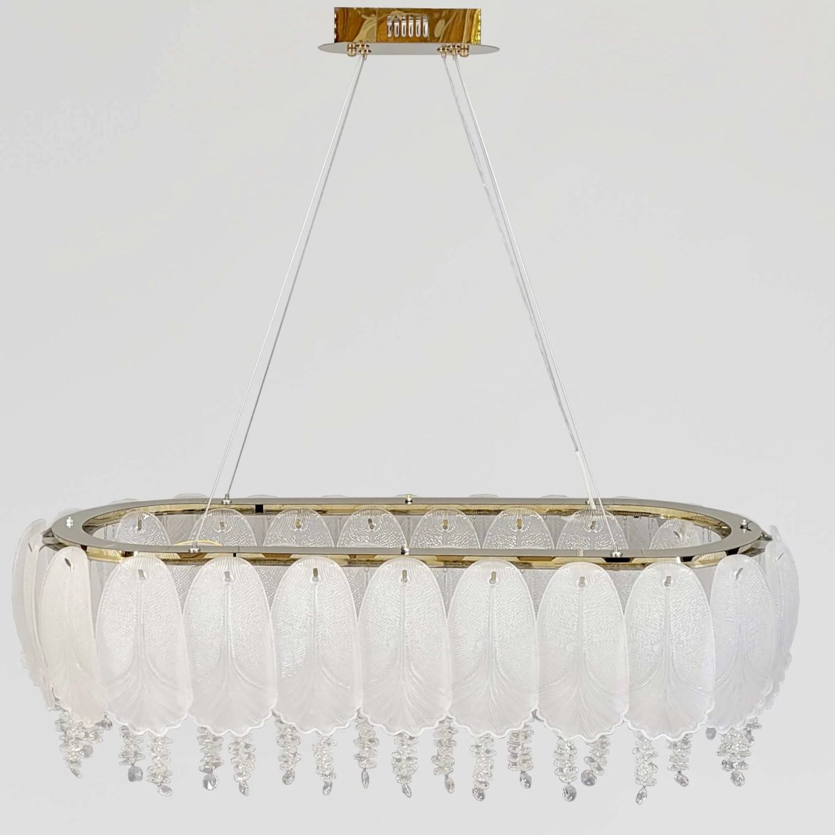 Світлодіодна кришталева Led люстра видовжена 80 см Royal Blossom Oval до 25м²