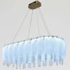 Світлодіодна кришталева Led люстра видовжена 80 см Royal Blossom Oval до 25м²