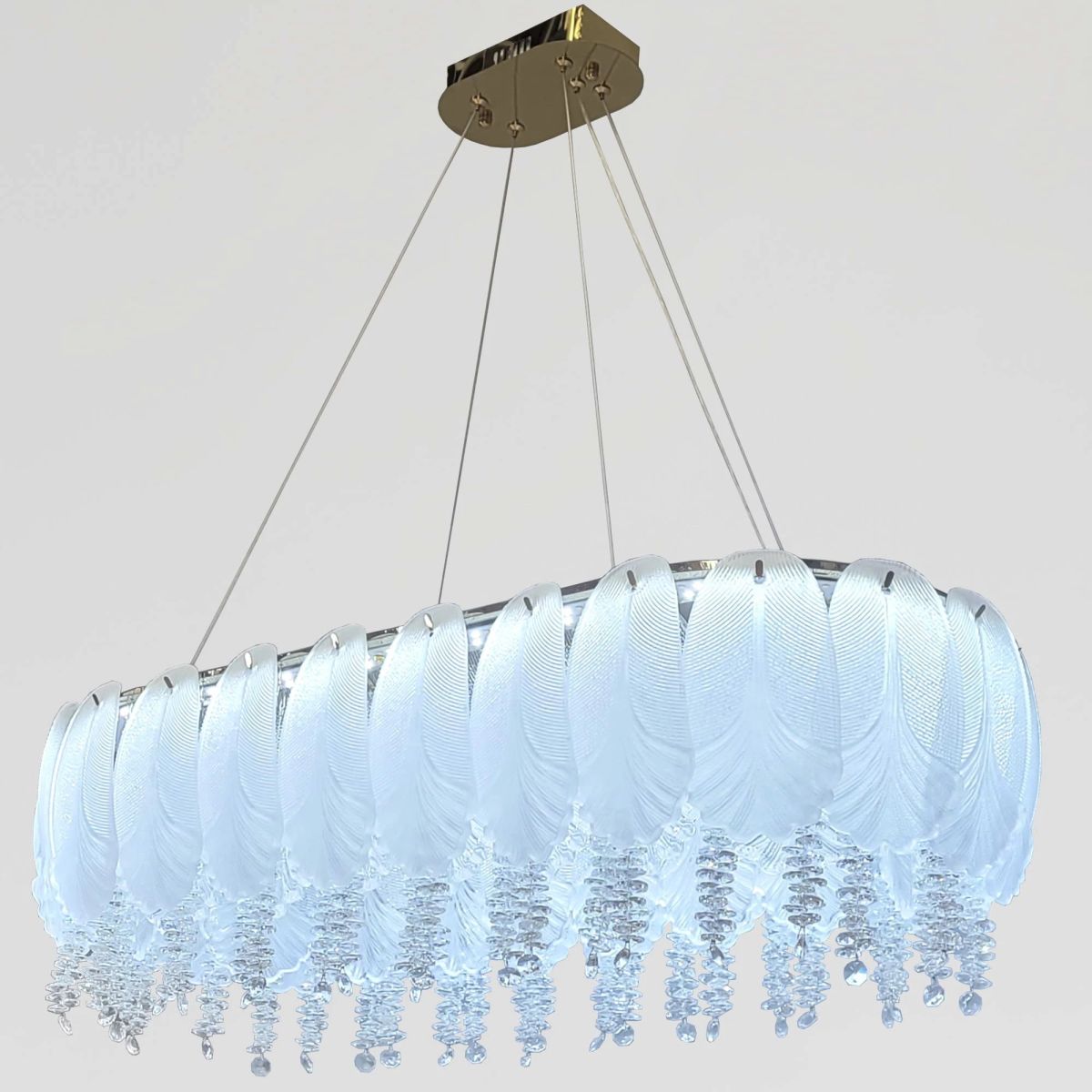 Світлодіодна кришталева Led люстра видовжена 80 см Royal Blossom Oval до 25м²