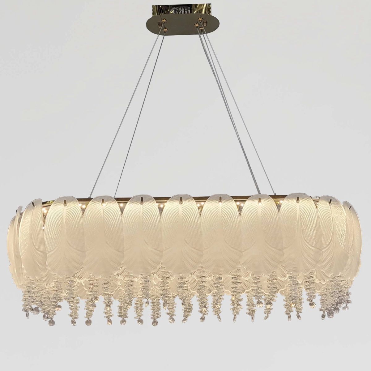 Світлодіодна кришталева Led люстра видовжена 80 см Royal Blossom Oval до 25м²