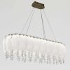 Світлодіодна кришталева Led люстра видовжена 80 см Royal Blossom Oval до 25м²