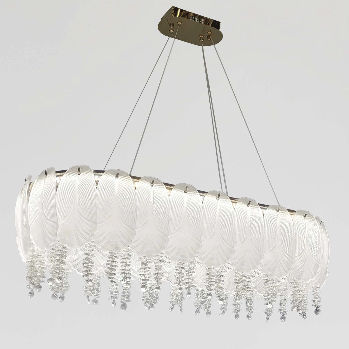 Світлодіодна кришталева Led люстра видовжена 80 см Royal Blossom Oval до 25м²