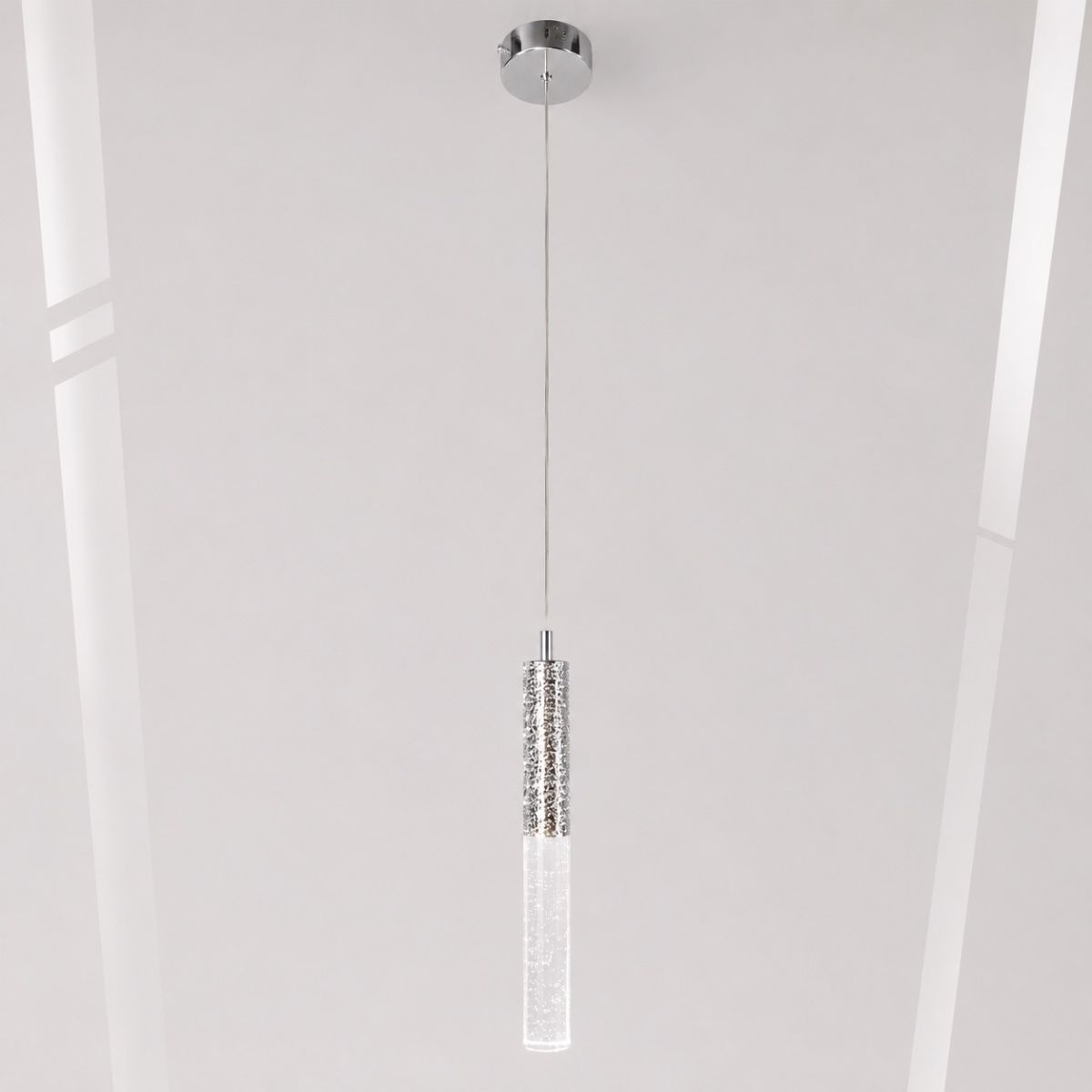Вишуканий кришталевий LED підвіс "Crystal Drop Chrome", 4W (J2583-1HR)