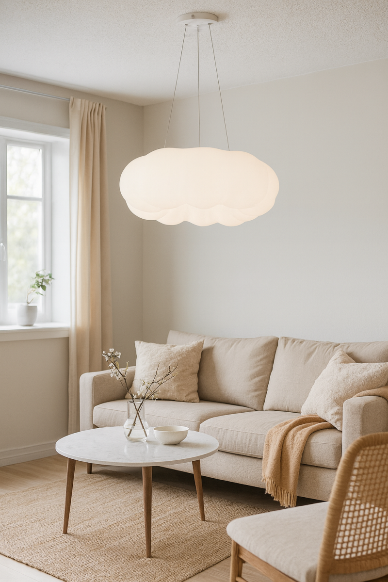 Підвісна LED люстра 72W Luce di Nuvola у формі хмари 55 см з пультом та додаток, біла (797MD6013-550)