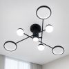 Чорна Led люстра 1118W з пультом керування до 18м² (SY-16066/4+3 BK)
