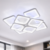 Біла світлодіодна Led люстра 130W з пультом димером та RGB-підсвіткою до 25м² (S8060/4+4WH LED 3color)
