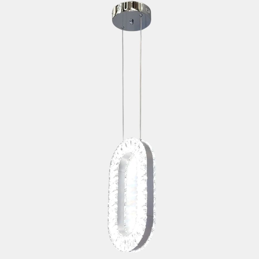 Сучасний кришталевий LED-підвіс 20 см 22W у срібному кольорі  (7709/1A-CH)