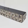 Подовжена кришталева LED-люстра 102 см "чорний онікс" (7712/1000BK, Темний хром)