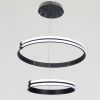 Каскадна підвісна LED люстра 2 кільця до 25м² "Double Ring Eternity", 126W (MD78099/60+40BK)