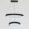 Каскадна підвісна LED люстра 2 кільця до 25м² "Double Ring Eternity", 126W (MD78099/60+40BK)