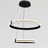 Каскадна підвісна LED люстра 2 кільця до 25м² "Double Ring Eternity", 126W (MD78099/60+40BK)