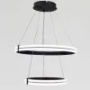 Каскадна підвісна LED люстра 2 кільця до 25м² "Double Ring Eternity", 126W (MD78099/60+40BK)