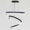 Каскадна підвісна LED люстра на 3 кільця до 35м² "Triple Ring Eternity" (MD78099/80+60+40BK)