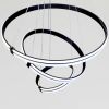 Каскадна підвісна LED люстра на 3 кільця до 35м² "Triple Ring Eternity" (MD78099/80+60+40BK)