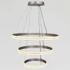 Каскадна підвісна LED люстра 3 кільця до 35м² "Triple Ring Eternity Satin Gold" (MD78099/80+60+40CF)