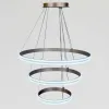 Каскадна підвісна LED люстра 3 кільця до 35м² "Triple Ring Eternity Satin Gold" (MD78099/80+60+40CF)