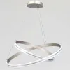 Каскадна підвісна LED люстра 2 кільця до 30м² "Double Ring Eternity Satin Gold" (MD78099/80+60CF)
