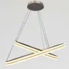 Каскадна підвісна LED люстра 2 кільця до 30м² "Double Ring Eternity Satin Gold" (MD78099/80+60CF)