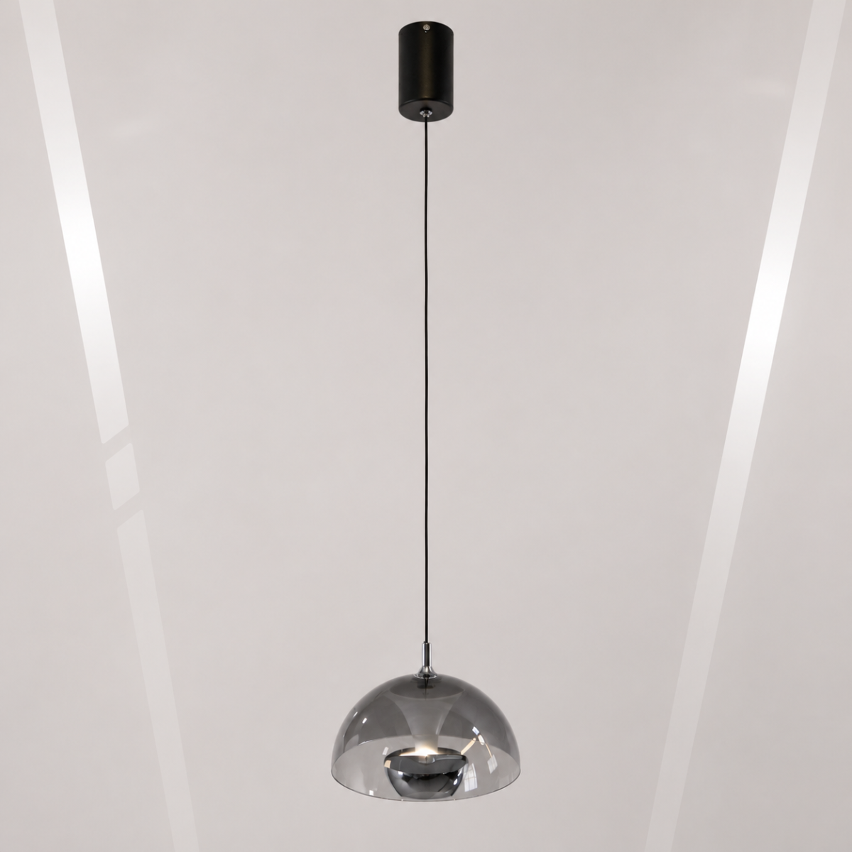 Сучасний LED-підвіс Сатин-димчате скло 7 Вт (QY-H1205 PB+GY)