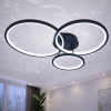 Стельова світлодіодна Led люстра до 18м² чорна люстра 84 Wt "Modern Triple Rings" (2556BK dimmer)