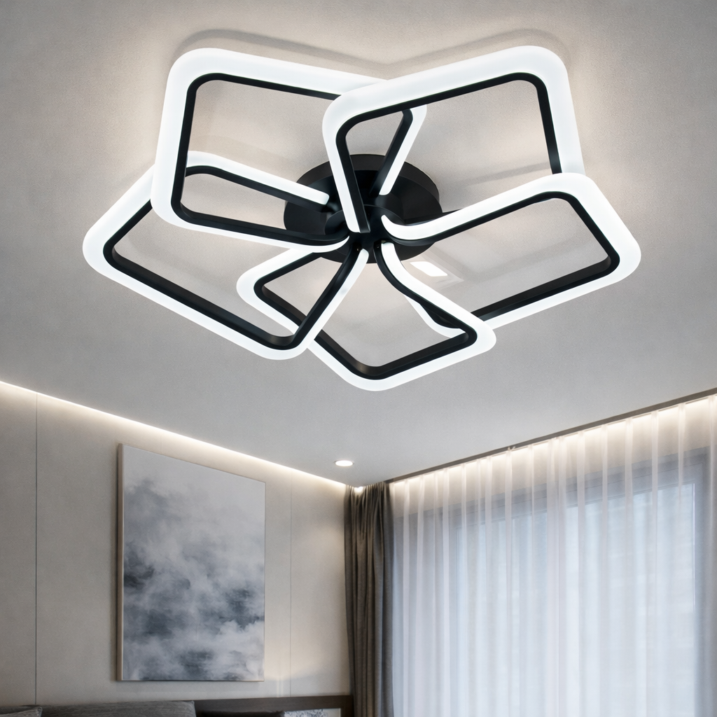 Сучасна Led люстра до 18м² чорного кольору (WG5146/5BK)