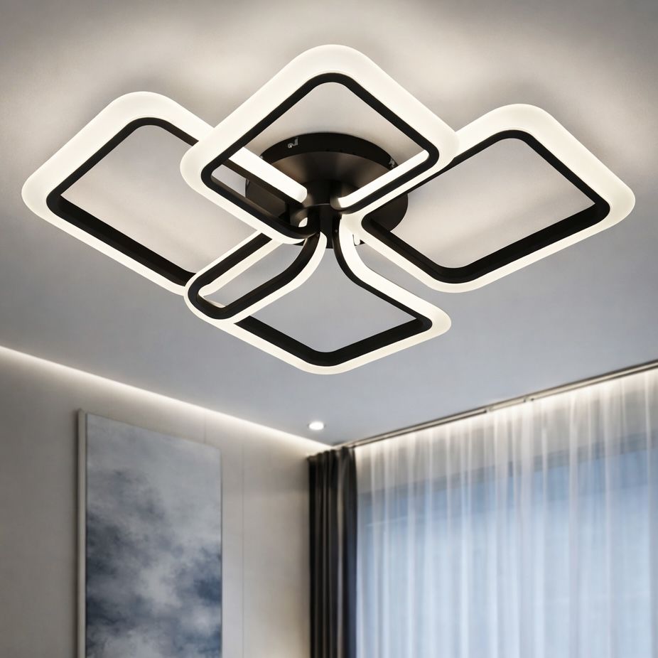 Сучасна Led люстра до 15м²чорного кольору (WG5146/4BK)