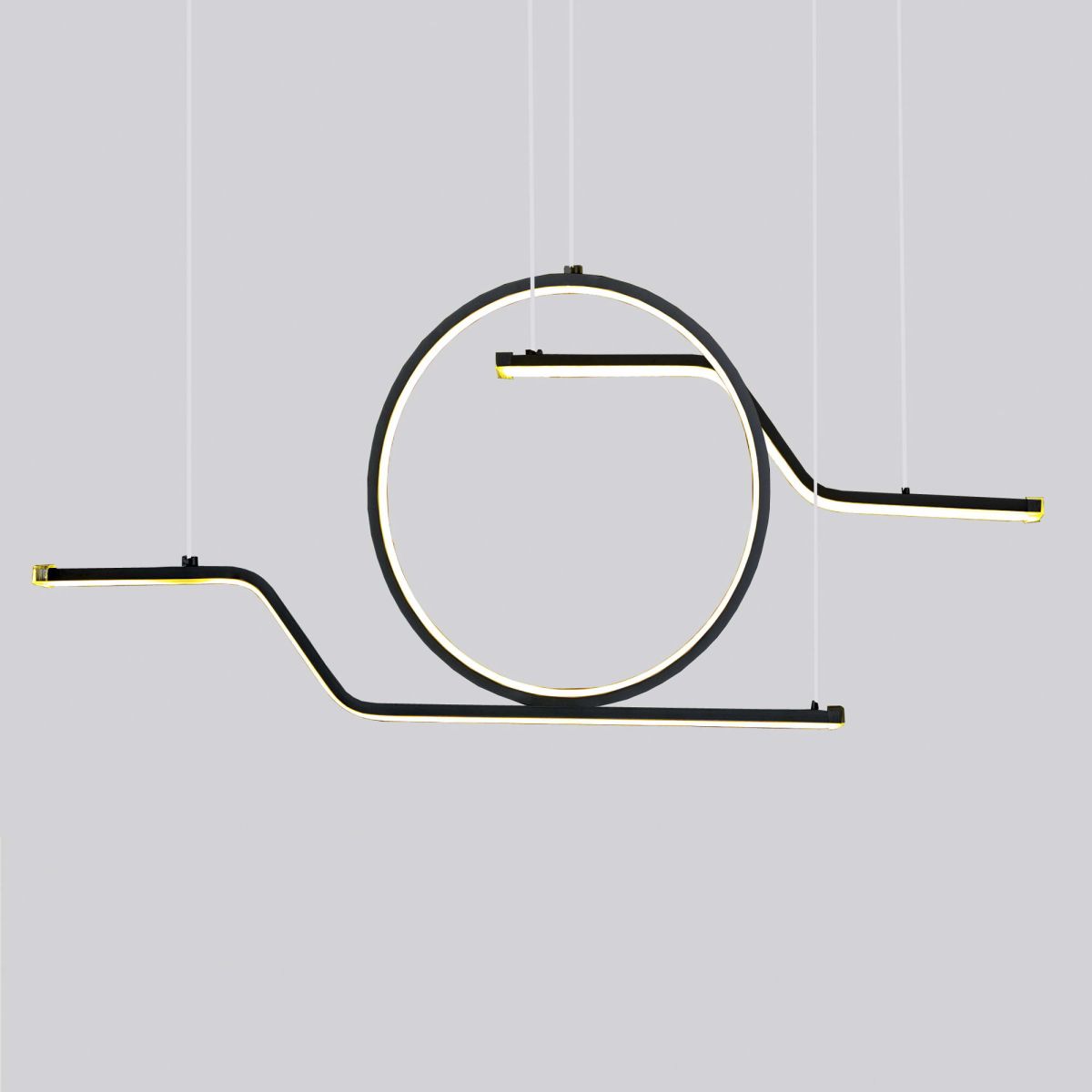 Дизайнерська подовжена LED люстра учорному кольорі "Linear Luxe Contour Black" (8203BK)